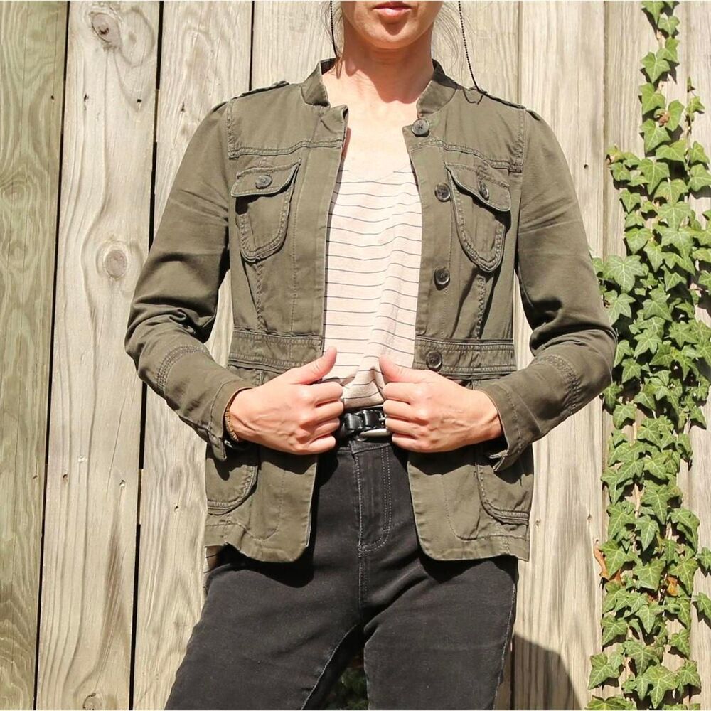 Loft-petite Women's Khaki and Green Jacket